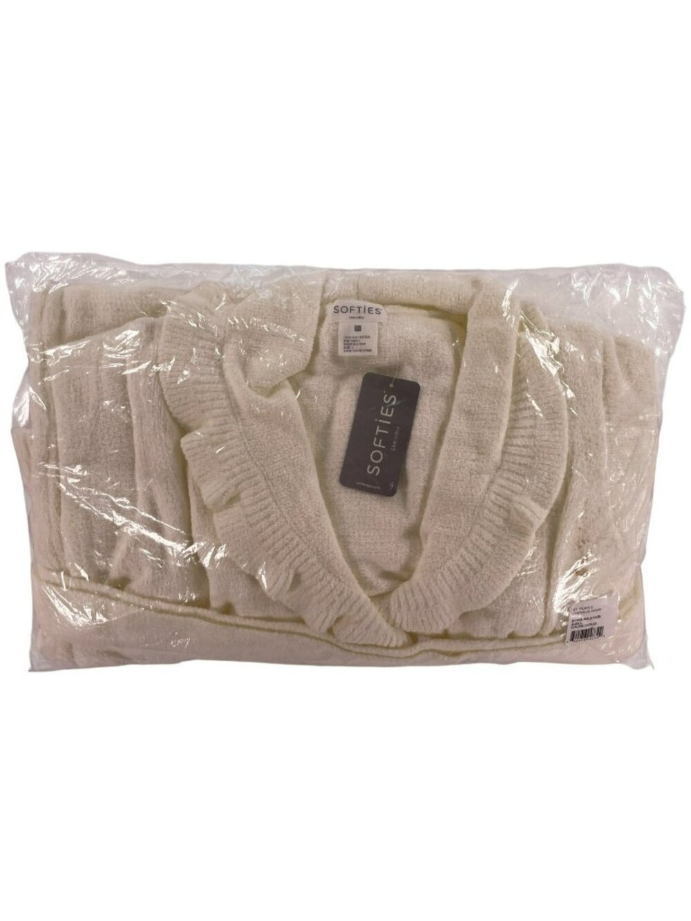 Softies 51" Ruffle Chenille Robe COMFY SOFT Color Cloud Wmn's Sz L MSRP $145 NEW